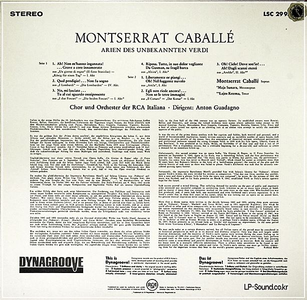 MONTSERRAT CABALLE/VERDI RARITIES    RCA LSC 2995-B