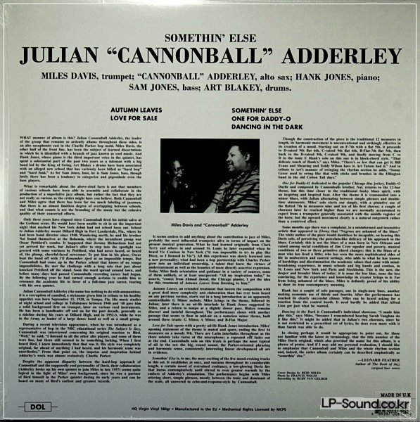 CANNONBALL ADDERLEY ‎– SOMETHIN' ELSE