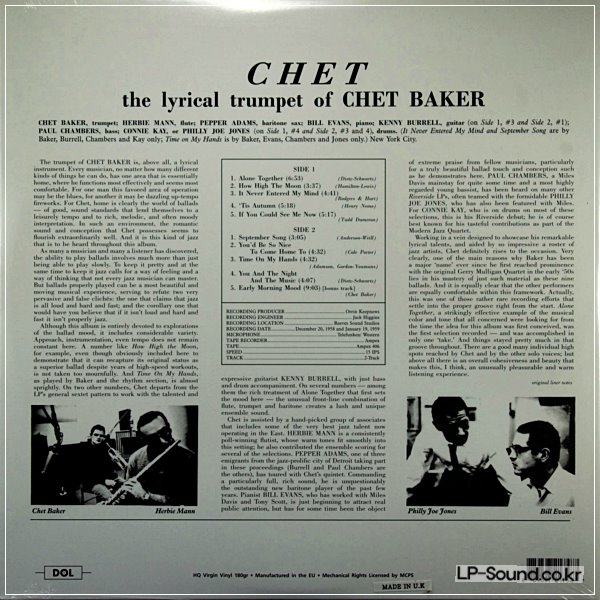 CHET BAKER SINGS DELUXE GATEFOLD EDITION  DOL 758 HGG