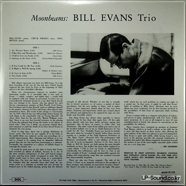 BILL EVANS TRIO - MOON BEAMS DELUXE 180G LP