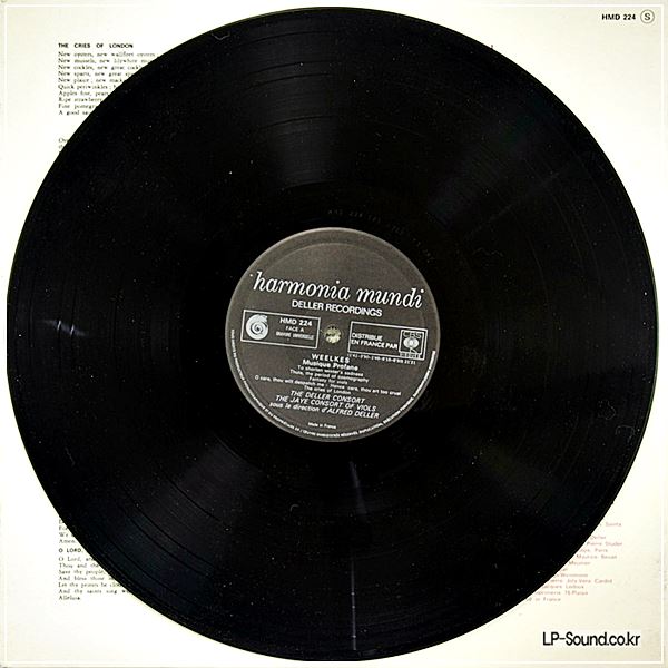 THOMAS WEELKES/DELLER CONSORT–LES CRIS DE LONDRES