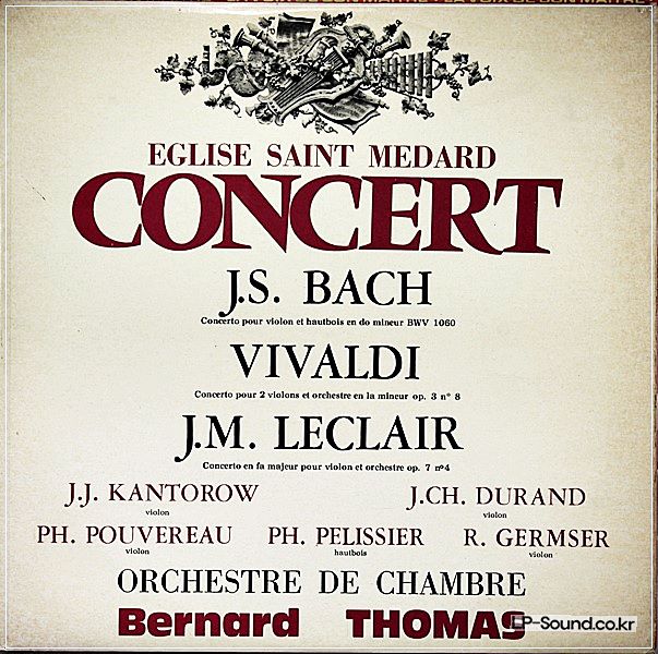 KANTOROW, BERNARD THOMAS – BACH VIVALDI LECLAIR VIOLIN CTOS PRIVATE
