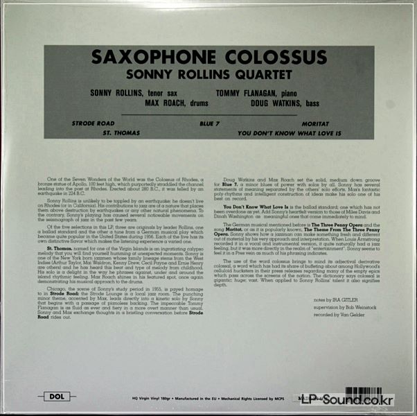 SAXOPHONE COLOSSUS  SONNY ROLLINS DOL 773 HG