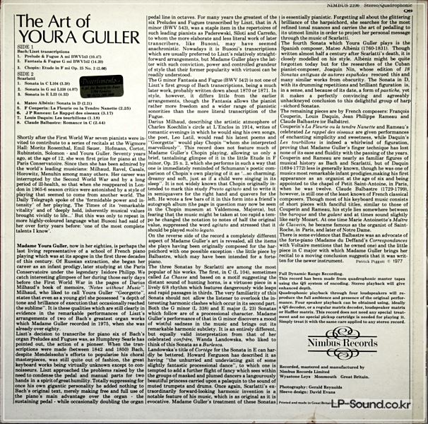 THE ART OF YOURA GULLER - NIMBUS 2106 STEREO / QUAD 1977