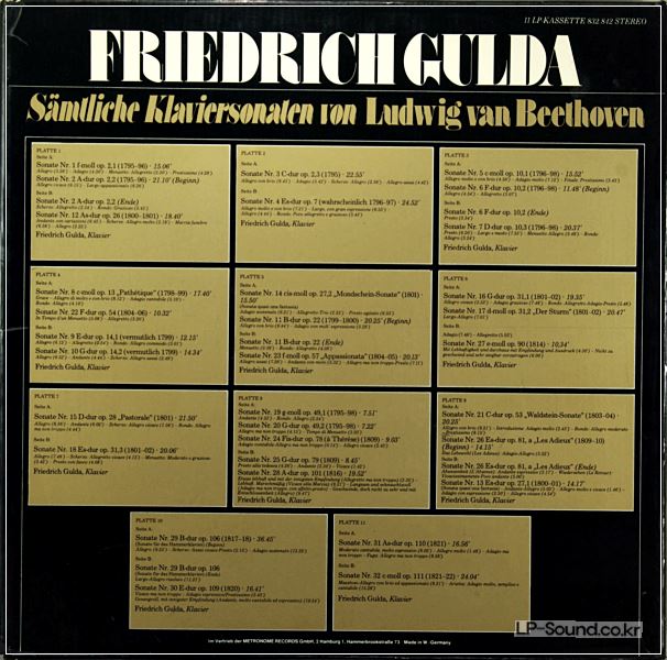 BEETHOVEN PIANO SONATAS  GULDA  AMADEO STEREO  11LP BOX