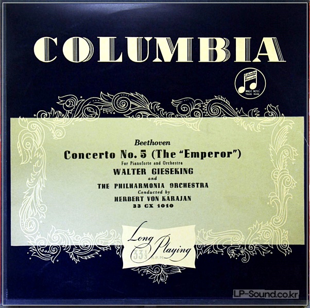 BEETHOVEN CONCERTO NO. 5 -WALTER GIESEKING ,COLUMBIA 33CX 1010