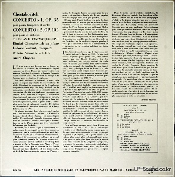 SHOSTAKOVICH  CLUYTENS - LUDOVIC VAILLANT  COLUMBIA FCX 769