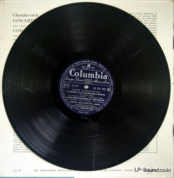 SHOSTAKOVICH  CLUYTENS - LUDOVIC VAILLANT  COLUMBIA FCX 769