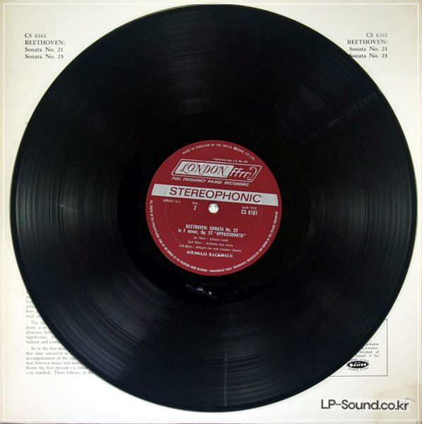 BEETHOVEN PIANO SONATAS, BACKHAUS NO.21.23 CS 6161