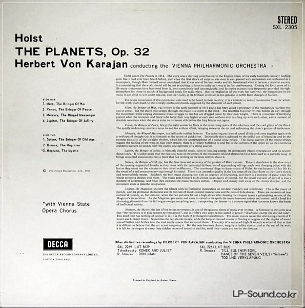 HOLST: THE PLANETS HERBERT VON KARAJAN / VPO SXL 2305