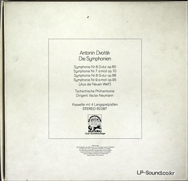 DVORAK COMPLETE 9 SYMPHONIES NEUMANN EURODISC SUPRAPHON 8LP  BOXES STEREO