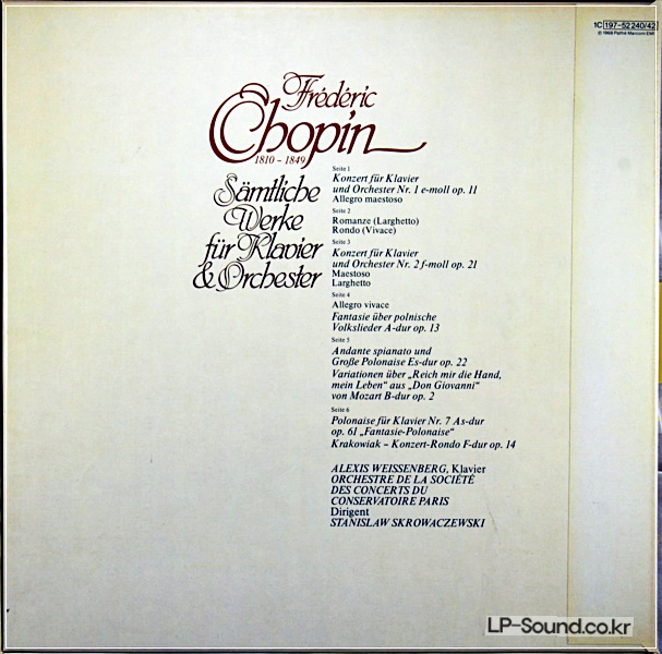 CHOPIN COMPLETE WORKS FOR PIANO AND ORCHESTRA WEISSENBERG ORIG EMI 3 LP BOX