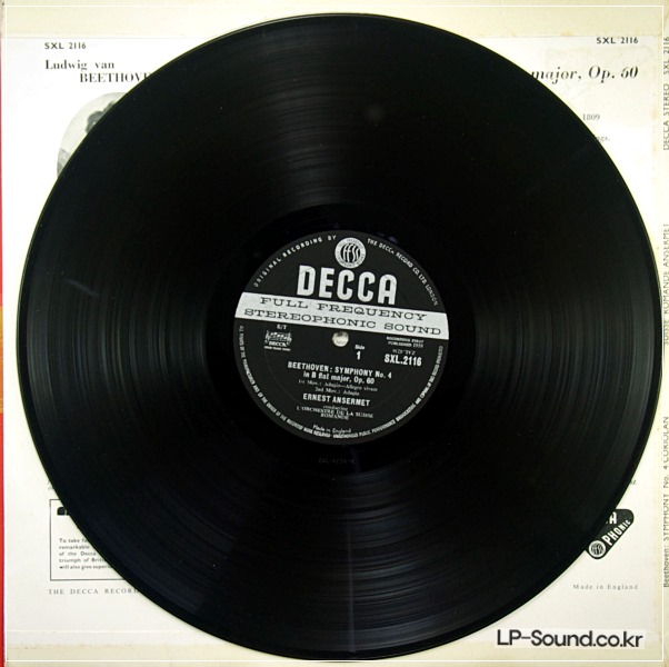 BEETHOVEN: SYMPHONY NO. 4 - ANSERMET **DECCA SXL 2116 WBG ED1