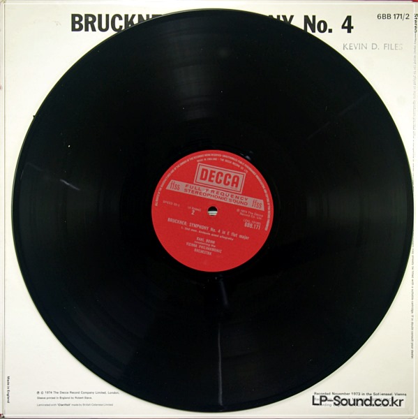 BRUCKNER: SYMPHONY NO. 4 KARL BOHM / VIENNA PO 2LP SET