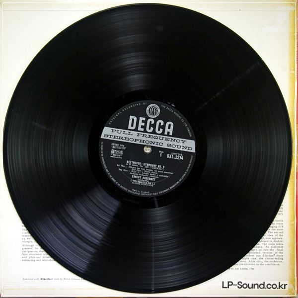 BEETHOVEN SYMPHONY NO. 9 ANSERMET  SXL 2274