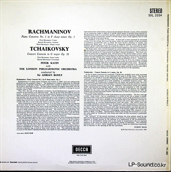 TCHAIKOVSKY  ADRIAN BOULT PETER KATIN   SXL 2034