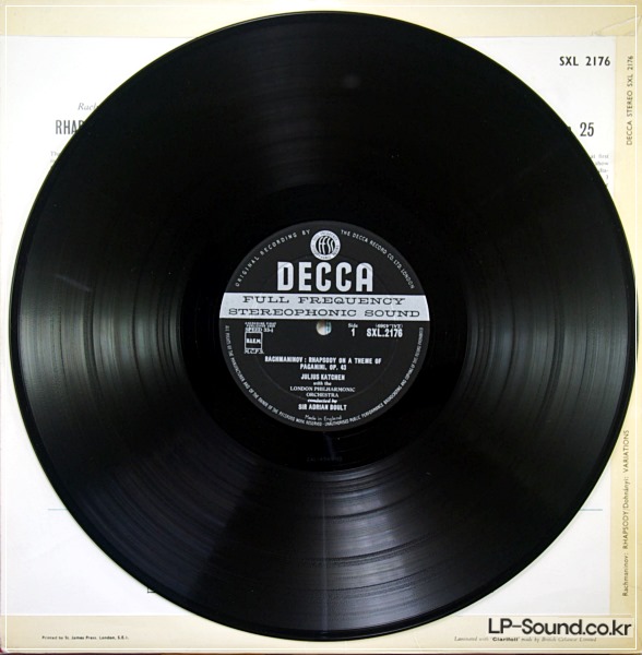 RACHMANINOV - PAGANINI RHAPSODY ETC. / JULIUS KATCHEN  SXL 2176