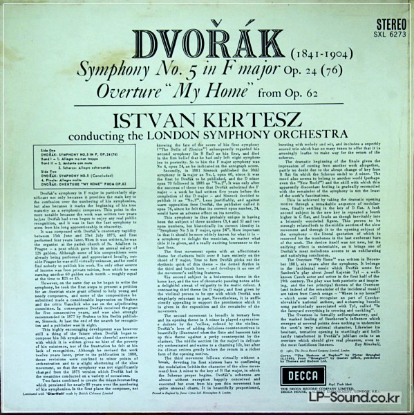 DVORAK SYMPHONY NO.5 KERTESZ DECCA WB DG SXL 6273