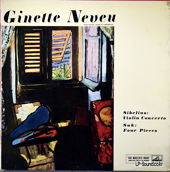 SIBELIUS - VIOLIN CONCERTO, SUK - FOUR PIECES / GINETTE NEVEU ALP 1479