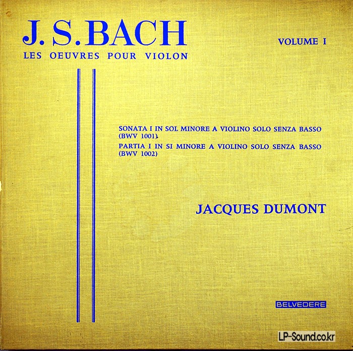 JACQUES DUMONT J.S BACH, SONATEN UND PARTITEN FUR SOLO BELVEDERE 1ST CLOTH PRESS.