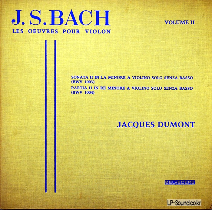 JACQUES DUMONT J.S BACH, SONATEN UND PARTITEN FUR SOLO BELVEDERE 1ST CLOTH PRESS.
