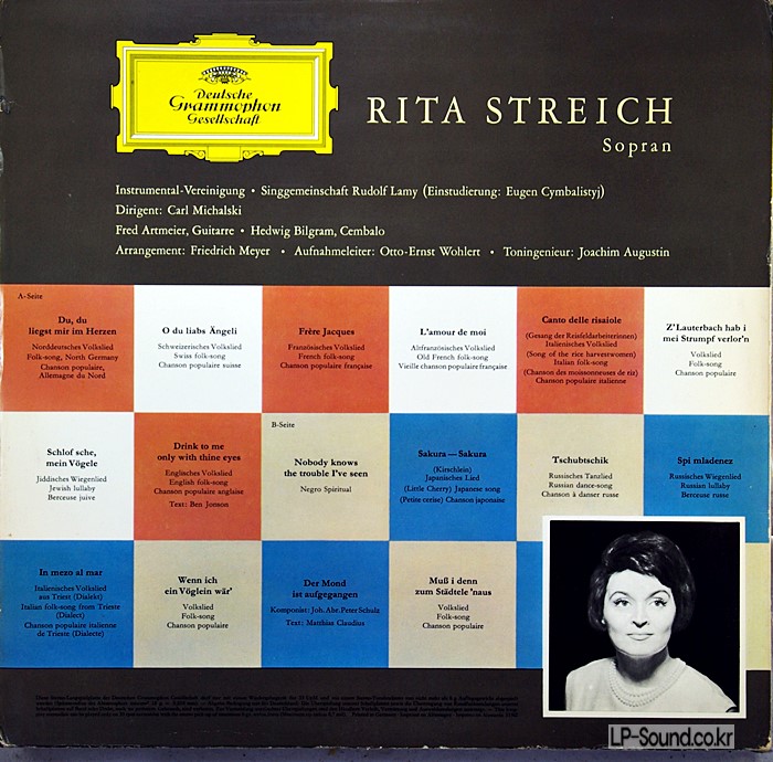 RITA STREICH* FOLKSONGS OF THE WORLD DGG SLPEM 136 376