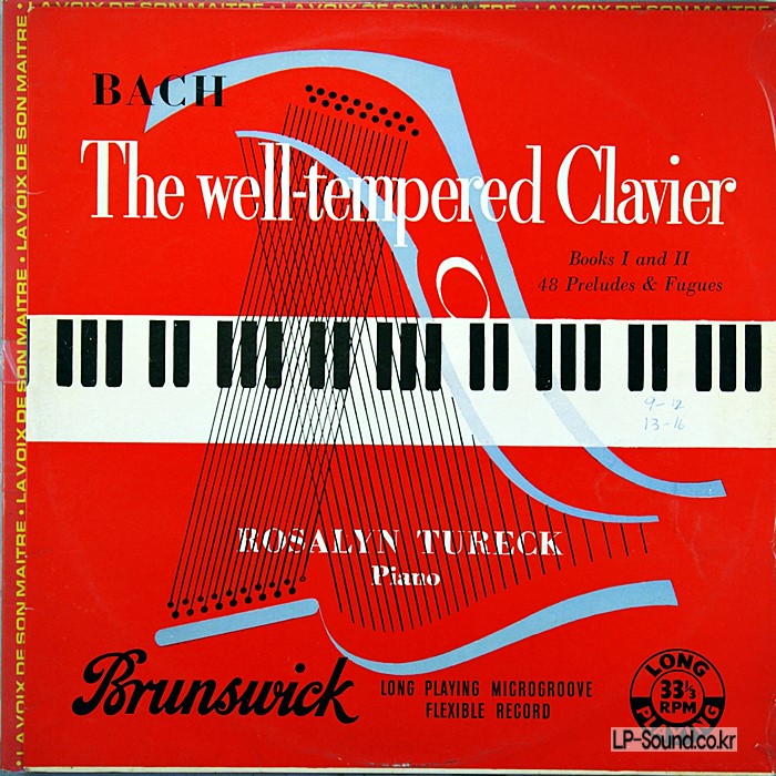 BACH: THE WELL TEMPERED CLAVIER ROSALYN TURECK BRUNSWICK AXTL 1036/41 1ST 6LP