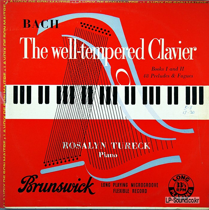 BACH: THE WELL TEMPERED CLAVIER ROSALYN TURECK BRUNSWICK AXTL 1036/41 1ST 6LP