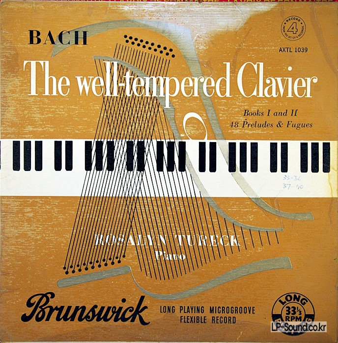 BACH: THE WELL TEMPERED CLAVIER ROSALYN TURECK BRUNSWICK AXTL 1036/41 1ST 6LP