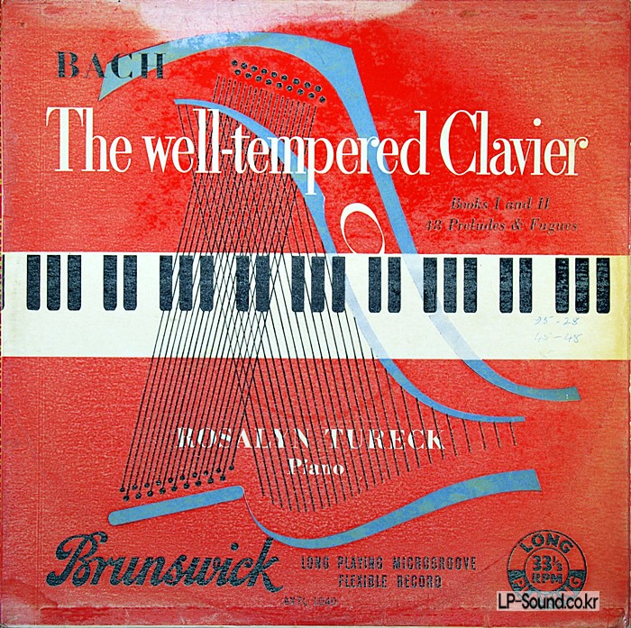 BACH: THE WELL TEMPERED CLAVIER ROSALYN TURECK BRUNSWICK AXTL 1036/41 1ST 6LP