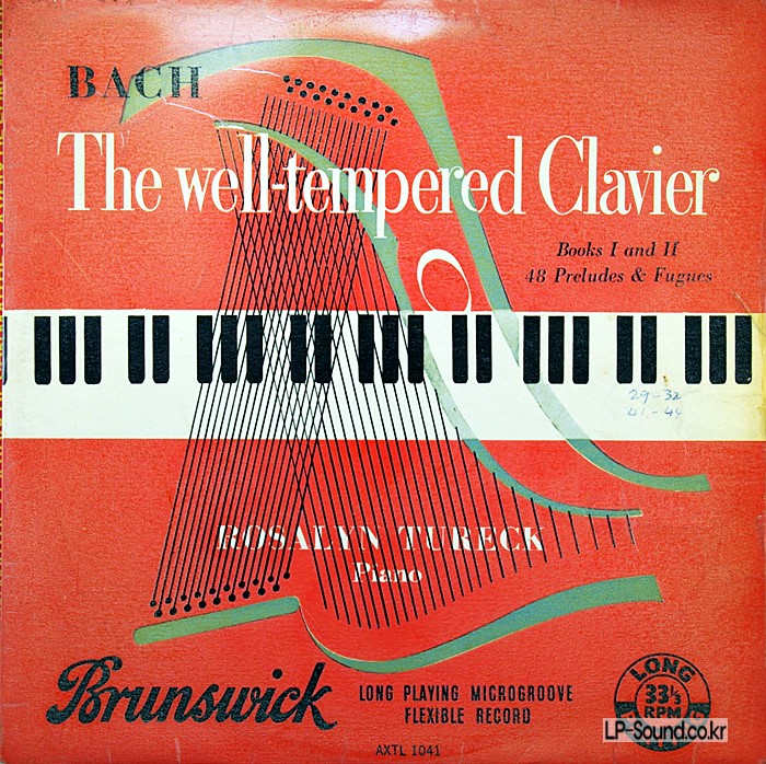 BACH: THE WELL TEMPERED CLAVIER ROSALYN TURECK BRUNSWICK AXTL 1036/41 1ST 6LP