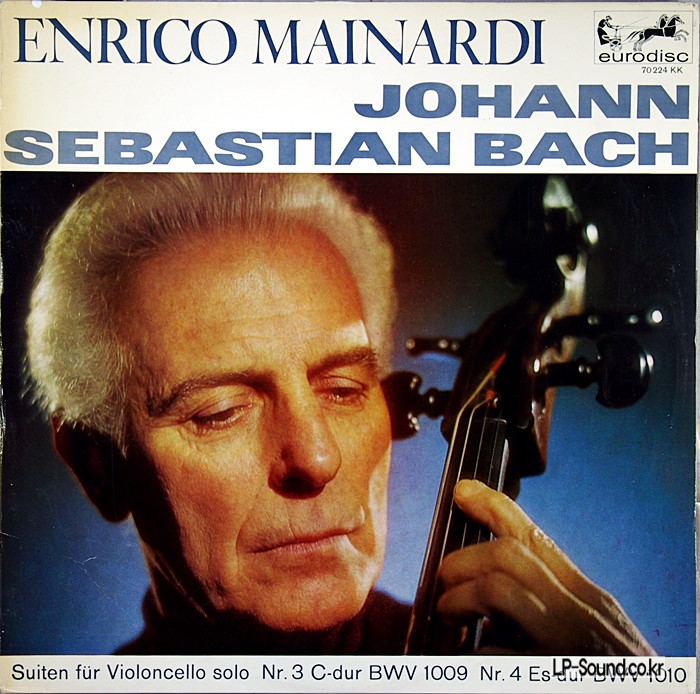 BACH SUITES FOR CELLO ENRICO MAINARDI  NO.1-6 4LP EURODISC 76 069 XK STEREO