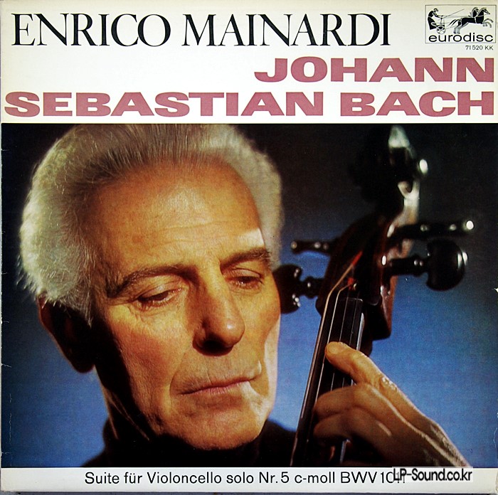 BACH SUITES FOR CELLO ENRICO MAINARDI  NO.1-6 4LP EURODISC 76 069 XK STEREO