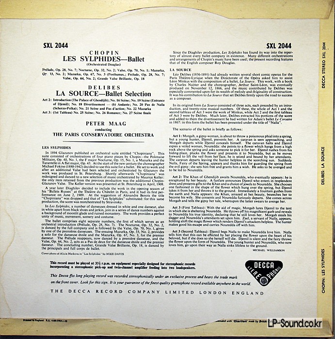CHOPIN: LES SYLPHIDES /DELIBES: LA SOURCE /PCO /MAAG SXL 2044