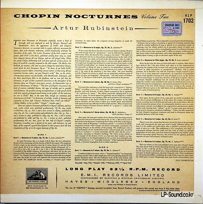 CHOPIN - NOCTURNES VOLUME ONE AND TWO / ARTUR RUBINSTEIN, PIANO