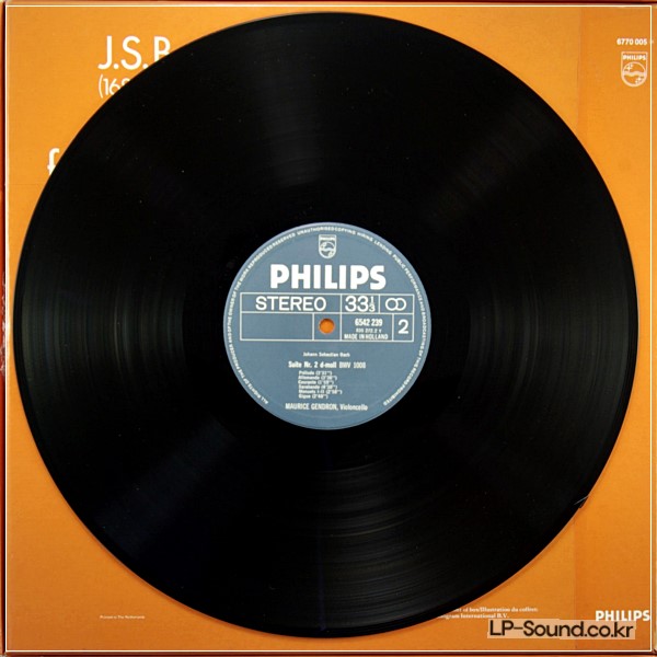 BACH LES SUITES POUR CELLEO  SUITEN  MAURICE GENDRON PHILIPS 6770 005