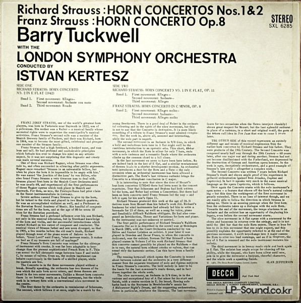 STRAUSS;HORN CONCERTOS;BARRY TUCKWELL;SXL WBG 6285
