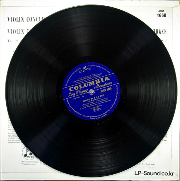 MOZART PROKOFIEV VIOLIN CONCERTO OISTRAKH COLUMBIA 33CX 1660