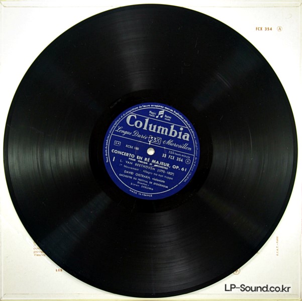 BEETHOVEN CONCERTO POUR VIOLON DAVID OISTRAKH FRANCE COLUMBIA FCX 354