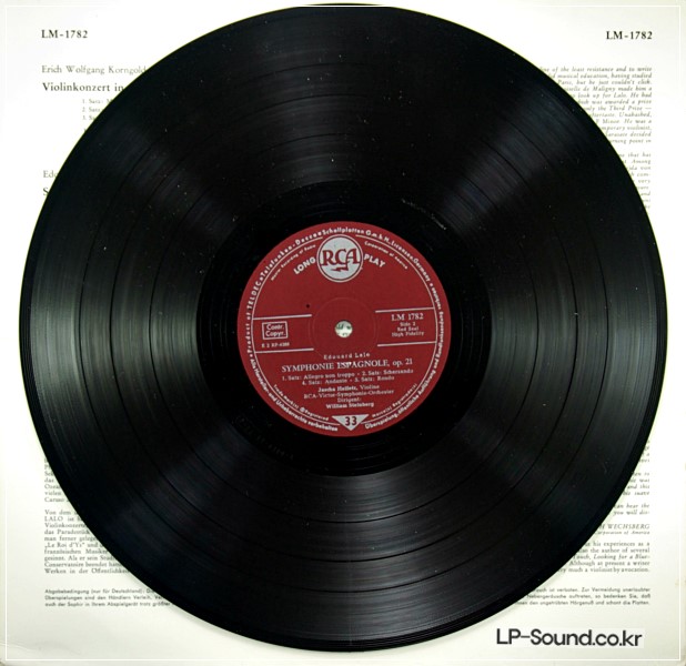 KORNGOLD LALO SYM. ESPAGNOLE *HEIFETZ 53RCA LM 1782