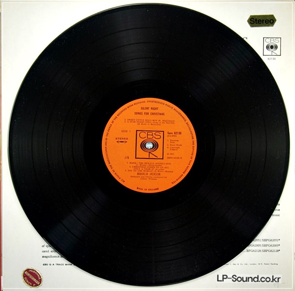 MAHALIA JACKSON SILENT NIGHT SONGS FOR CHRISTMAS CBS 62130