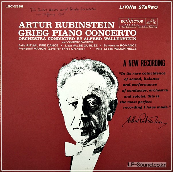 GRIEG PIANO CONCERTO RUBINSTEIN WALLENSTEIN / RCA LIVING STEREO LSC-2566
