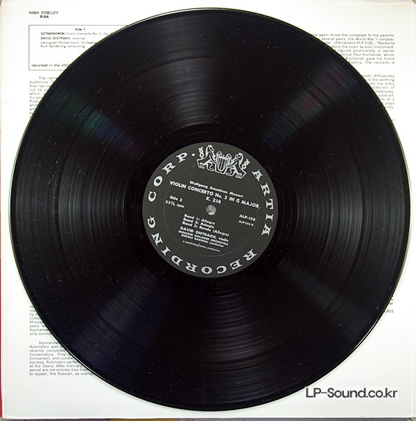 OISTRAKH SZYMANOWSKI NO. 1 / MOZART NO. 3 US 1960 HARD CARD COVER ALP-156