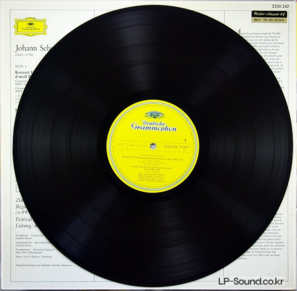 BACH THE VIOLIN CONCERTOS FRANCESCATTI 2530 242