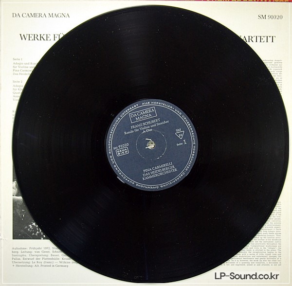 SCHUBERT VIOLIN CONCERTO PINA CARMIRELLI SM 91020