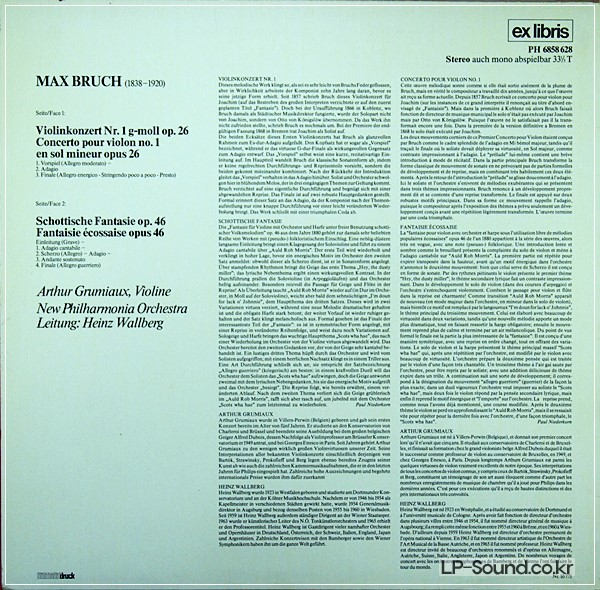 BRUCH VIOLINKONZERT 1, SCHOTTISCHE FANTASIE, GRUMIAUX