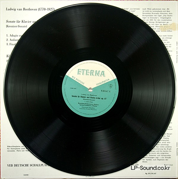 BEETHOVEN SONATA  BRONISLAW HUBERMAN , IGNAZ FRIEDMAN ETERNA