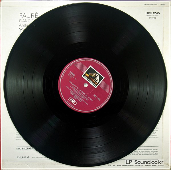 FAURE PIANO QUARTET NO 1 YEHUDI JEREMY MENUHIN 1971 EMI -