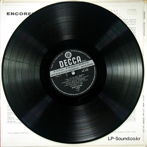 JULIUS KATCHEN – ENCORES  SXL 2293 ED1