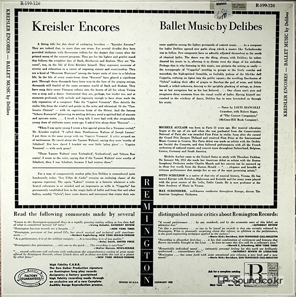 MICHELE AUCLAIR- KREISLER US.REMINGTON 199-126 VERY RARE CLASSICAL